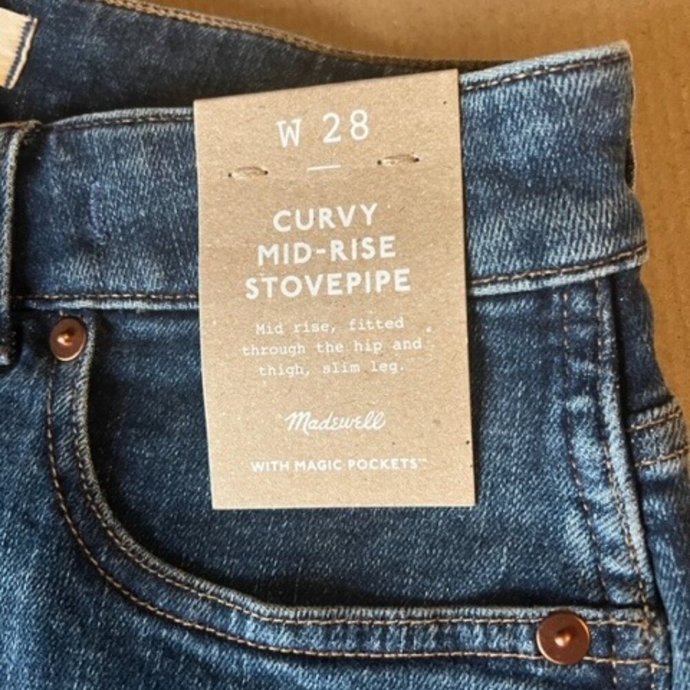 Madewell Curvy Stovepipe Jeans Sz 28 - NWT